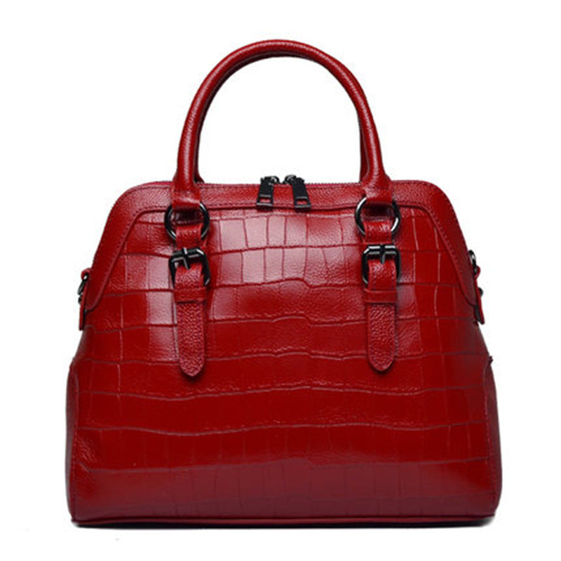 Genuine Cattle Leather Handbag - Women's Fashion Shoulder Bag