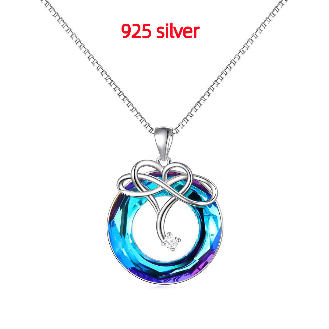 Crystal Necklace and Earrings Set - Gold-Plated Geometric Jewelry with Water Wave Chain