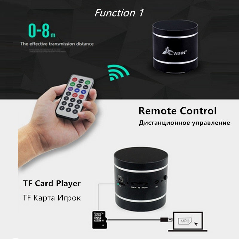 D5 Portable Wireless Bluetooth Speaker - 15W Metal Speaker with TF Card & FM Radio