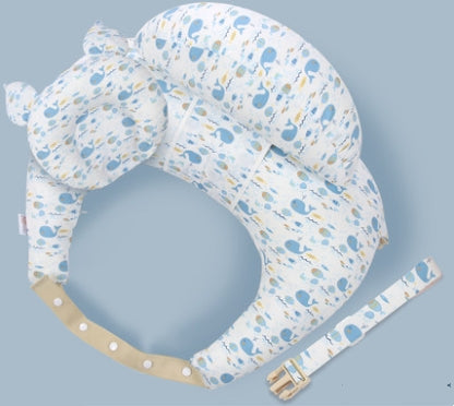Multifunctional Nursing Pillow with Adjustable Strap - Washable Cotton Cover
