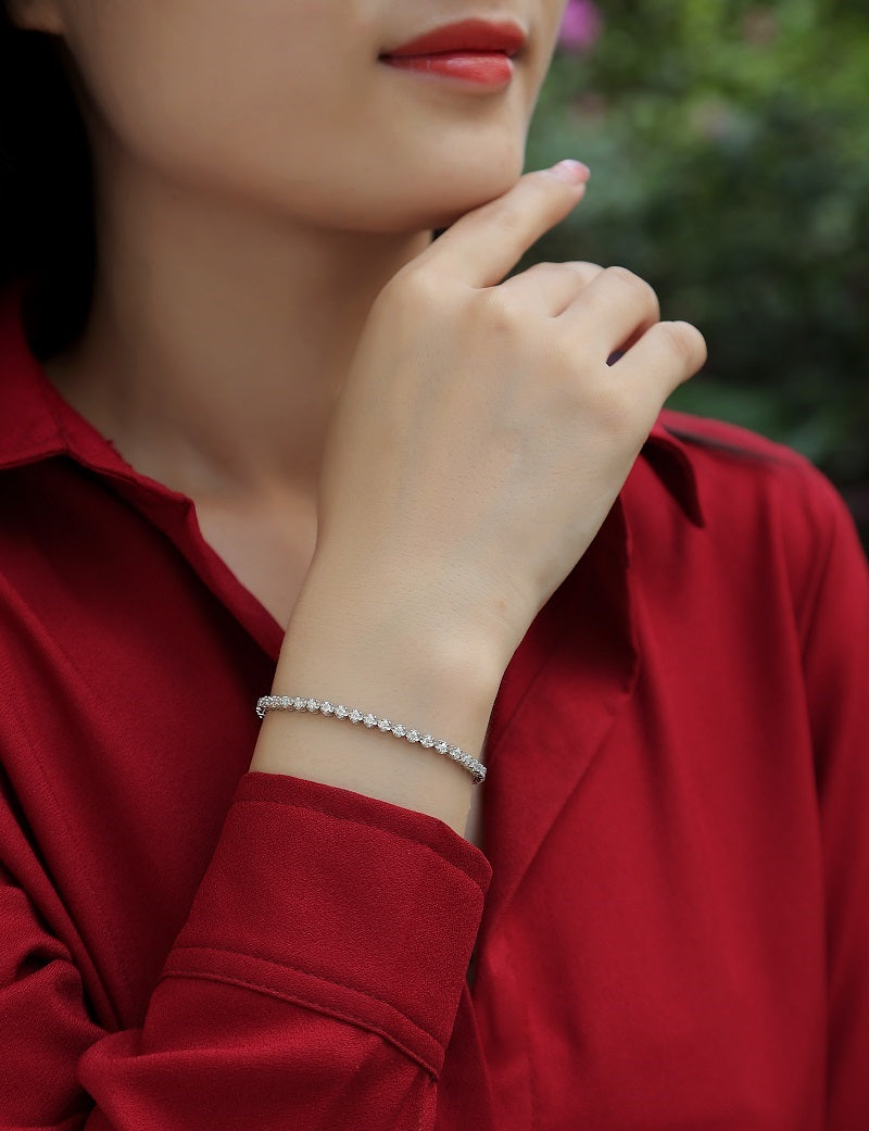 Starry Sky Moissanite Bracelet - S925 Sterling Silver Platinum Plated Jewelry