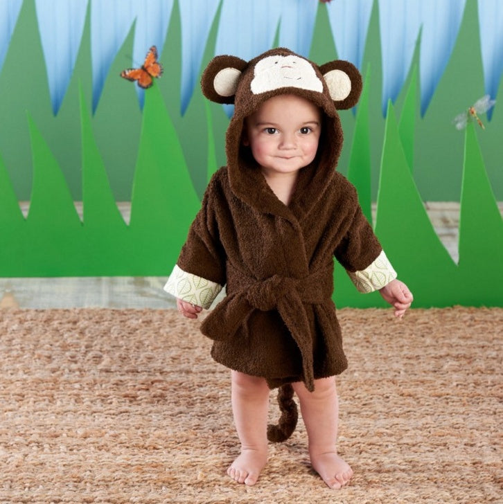 Cotton Baby Hooded Bathrobe - Cute Animal Design Bath Towel