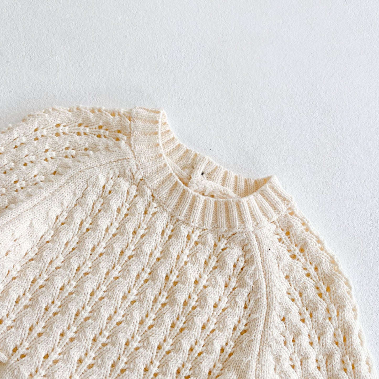 Baby Girl Knitted Long Sleeve Dress with Decorative Details