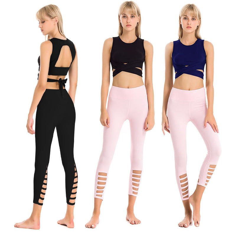 Nine-Point Yoga Pants - Quick-Dry Stretch Nylon Fitness Leggings