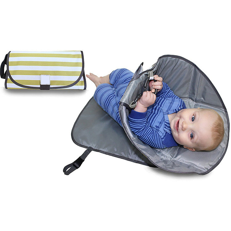 Portable Waterproof Diaper Changing Pad with Toy Links - Foldable Mat