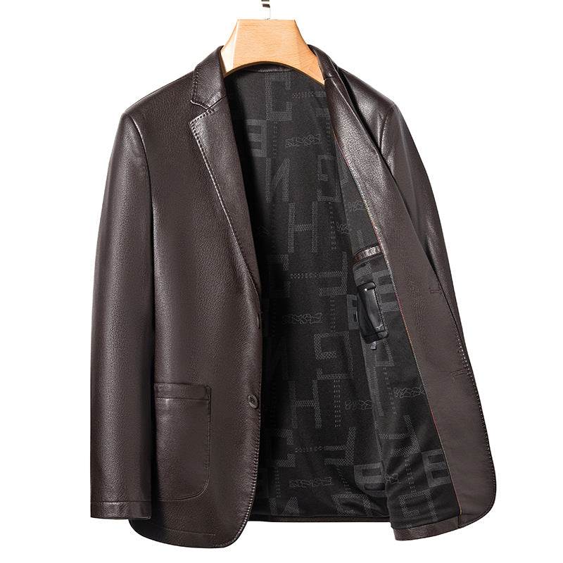 Men's Korean Style PU Leather Jacket - Classic Moto Coat