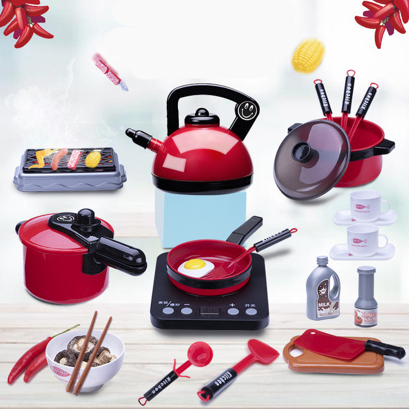 Kids Play House Kitchen Set - 23PCS ABS Pretend Play Toy for Boys & Girls