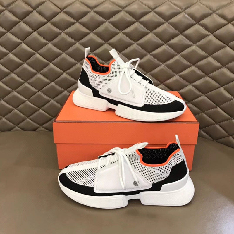 Men's Casual Top Layer Cowhide Leather Board Shoes - Round Toe with Rubber Sole