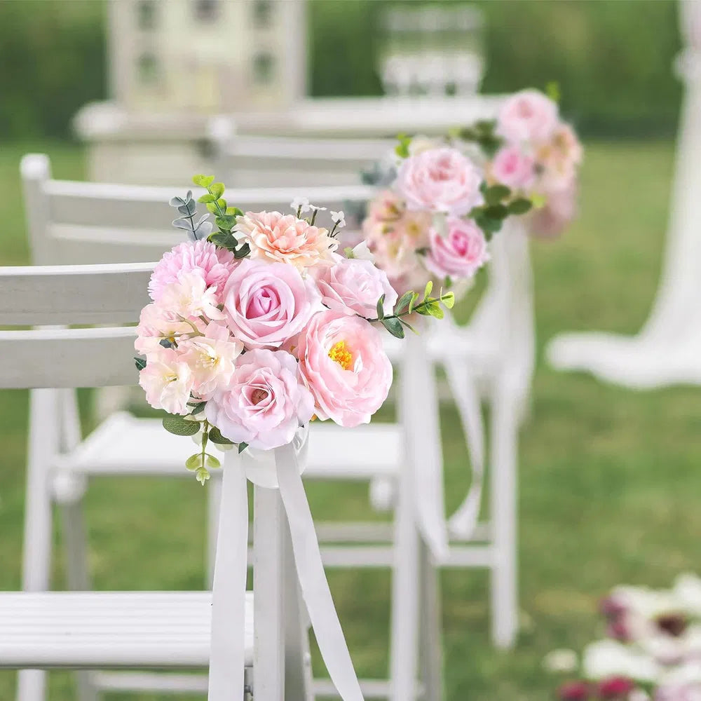 Artificial Pink Roses Silk Flowers with Stems - DIY Wedding Bouquets & Centerpieces