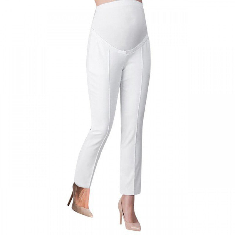 Maternity Skinny Workout Pants - Elastic Waist Pregnancy Trousers