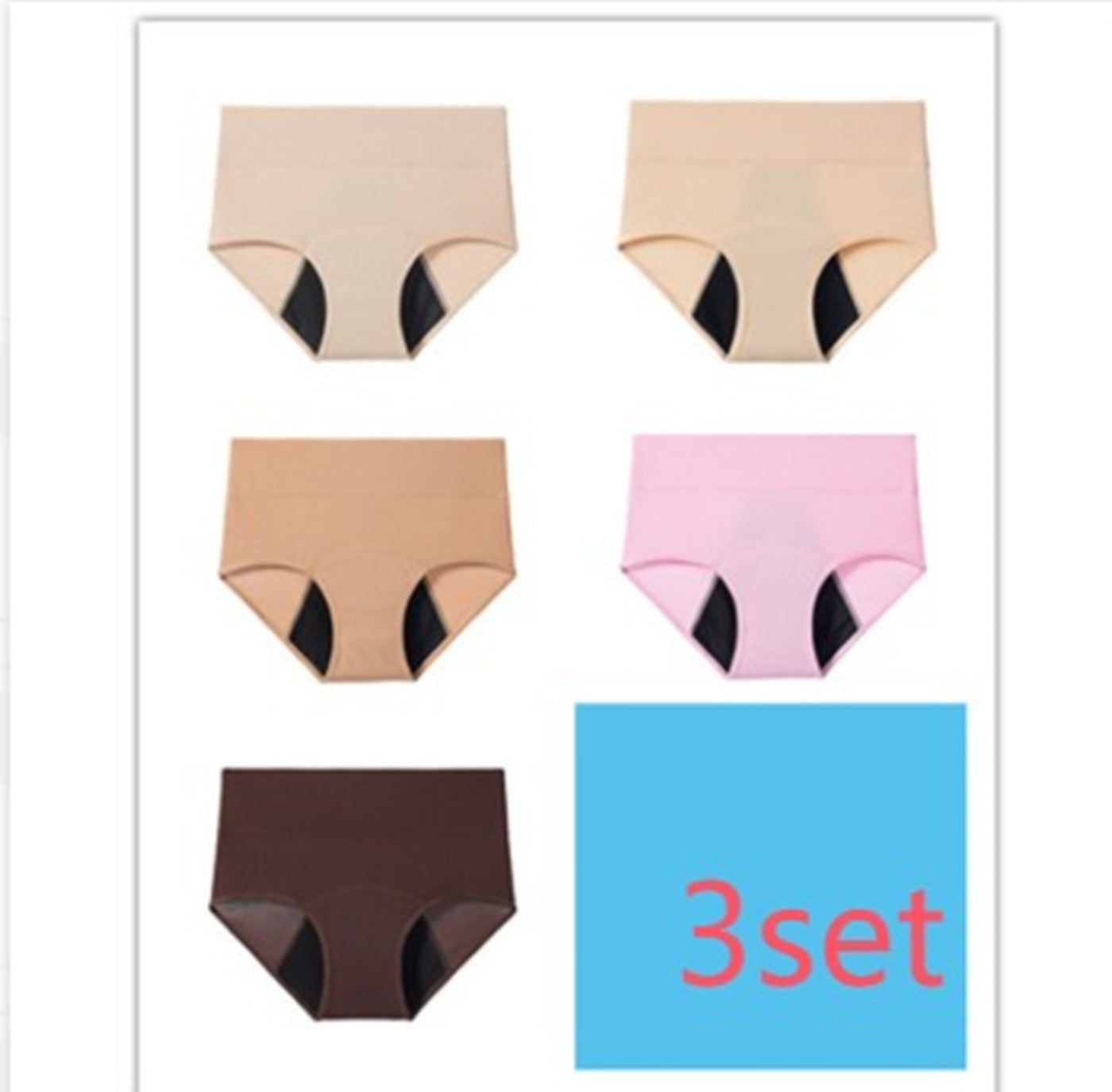 High Waist Menstrual Underwear - 3-Layer Absorption Period Protection