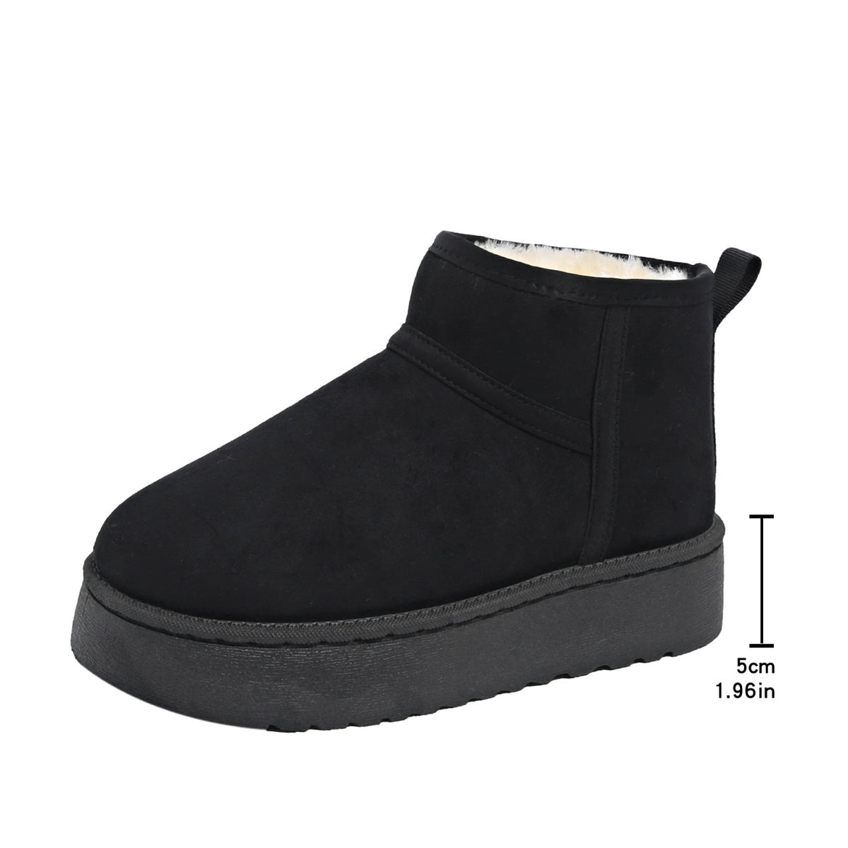 Women's Faux Fur Lined Suede Ankle Boots - Thick Sole Casual Footwear