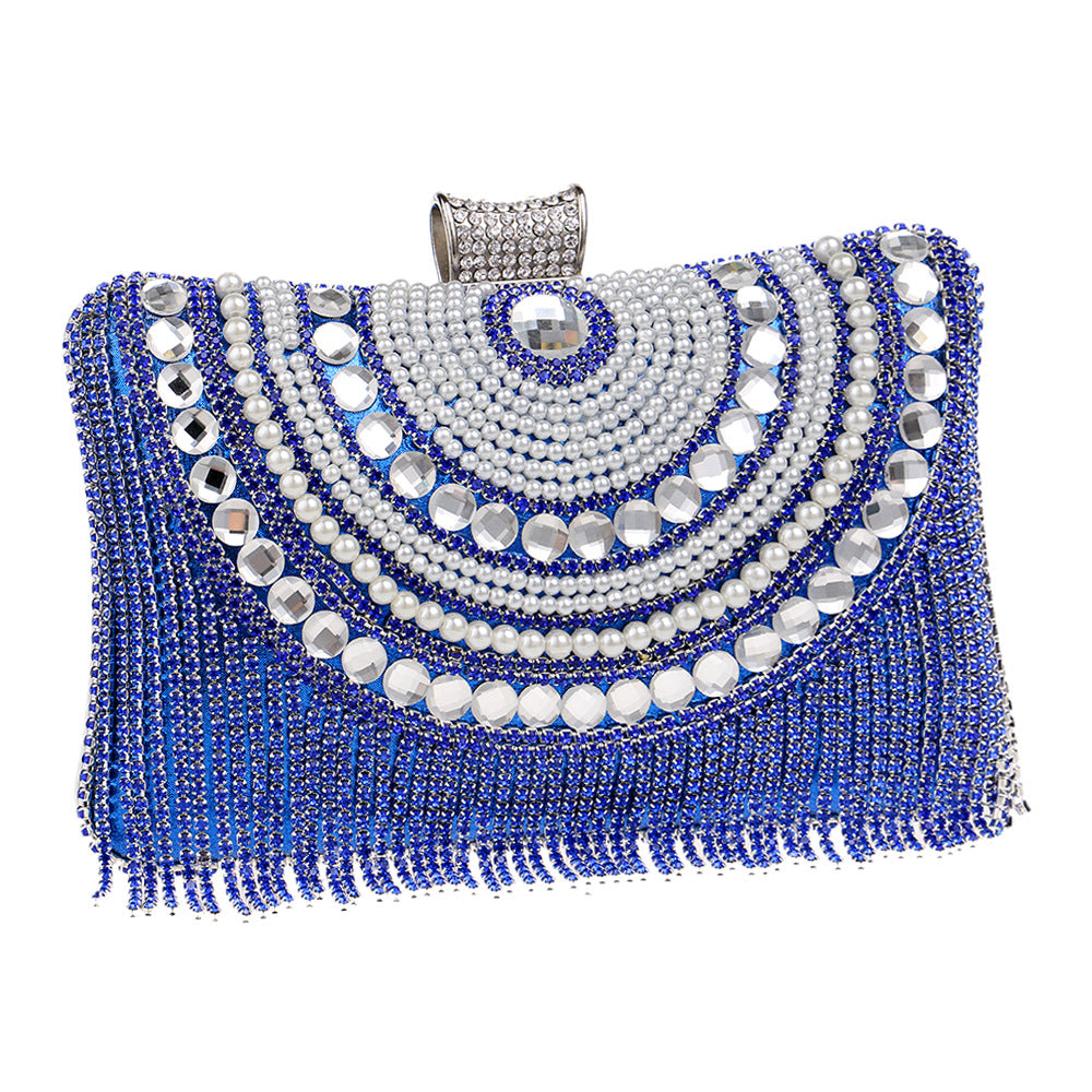 Elegant Tassel Evening Clutch with Crystal Embellishments