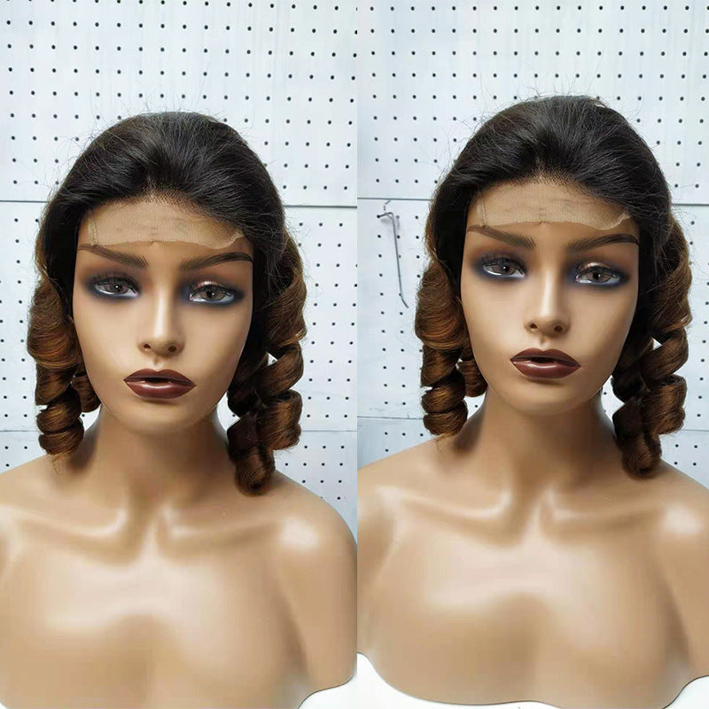 Double Drawn Funmi Hair Wigs Lace Wig Spring Curly - Real Human Hair Brazilian