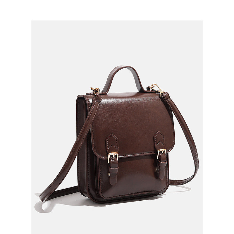 Retro British-Style Backpack with Flap Closure - PU Leather Casual Bag