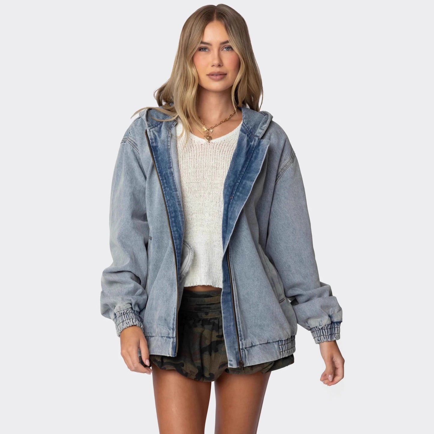 Women's Autumn Loose Versatile Long Denim Jacket - Oversized Casual Outerwear