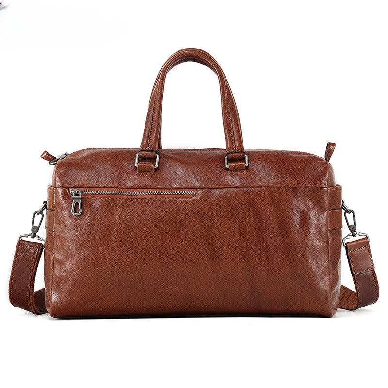Large-Capacity Genuine Leather Travel Bag - Business Commute & Short Trips
