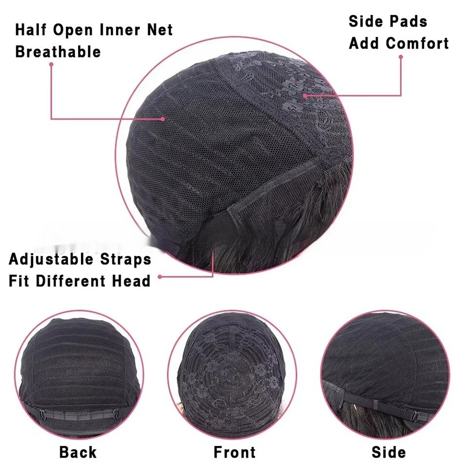 Natural Color Full Lace Human Hair Wig - Machine Made Construction
