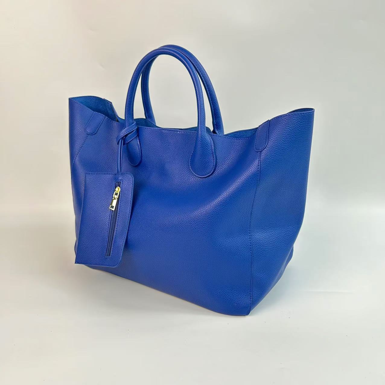Women's Soft PU Leather Tote Bag - Urban Minimalist Shoulder Bag with Pendant