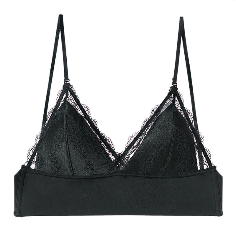 Seamless Lace Bra - Soft 3/4 Cup with Detachable Straps and Low Back Design