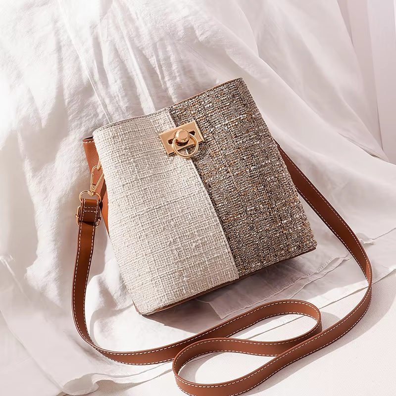 Fashion Texture Bucket Bag - Large Capacity Crossbody Shoulder Bag