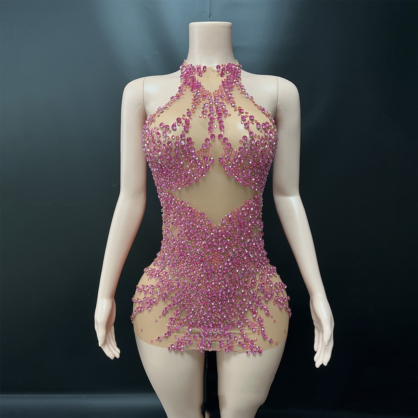 Women's Sequined Cocktail Dress - Sleeveless Bodycon Mini Dress