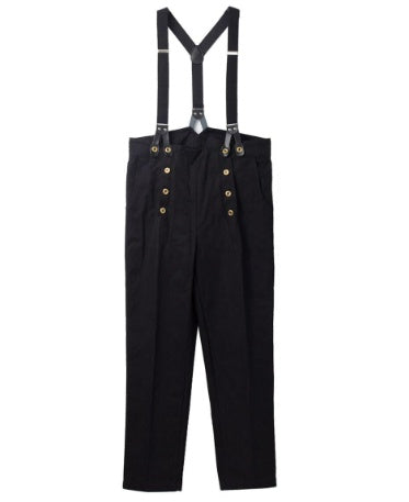 Women's High-Waist Double-Breasted Pants - Slim Fit Black Trousers