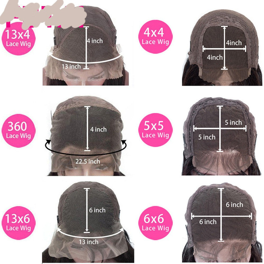 Real Human Hair Lace Wig Set - 12A Quality Straight Hair Black Medium Length 4x4 13x4 HD Frontal