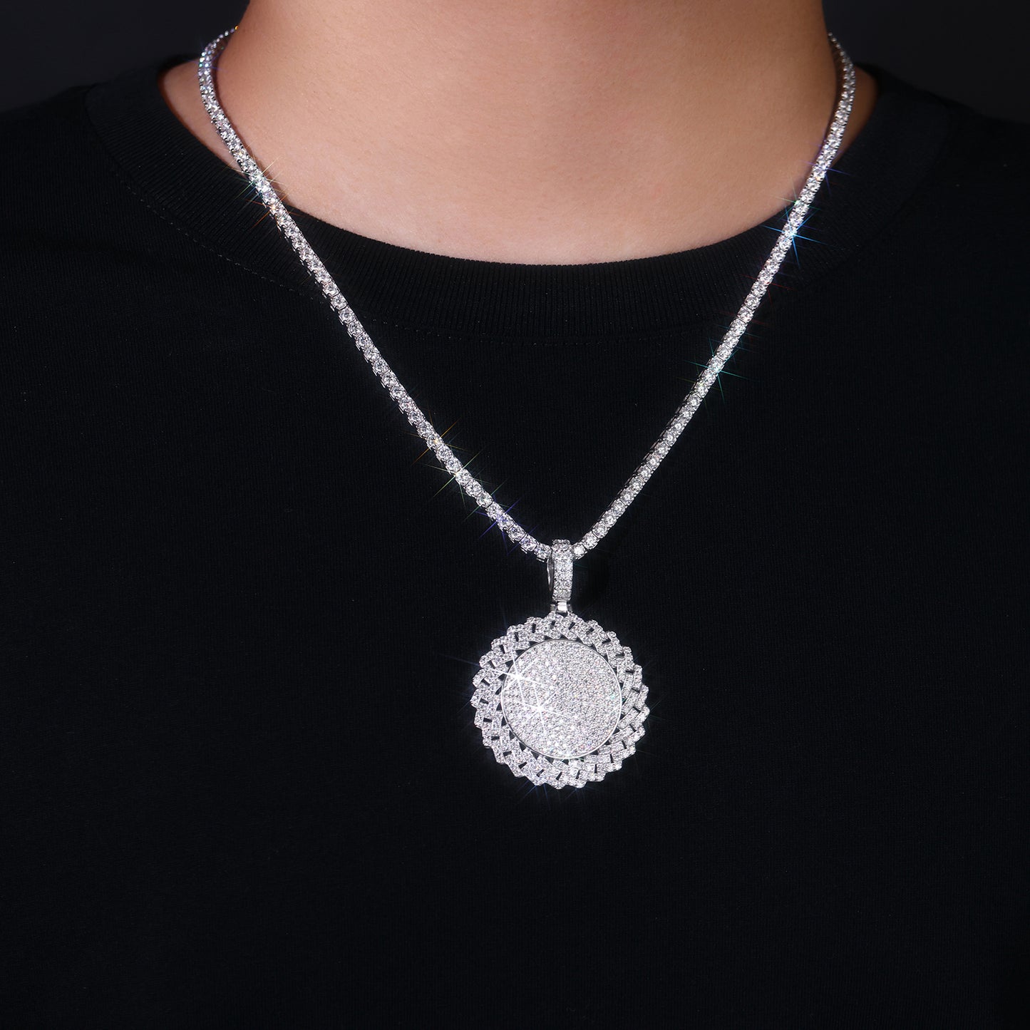 Moissanite Star Pendant Necklace - S925 Silver Platinum Plated Jewelry