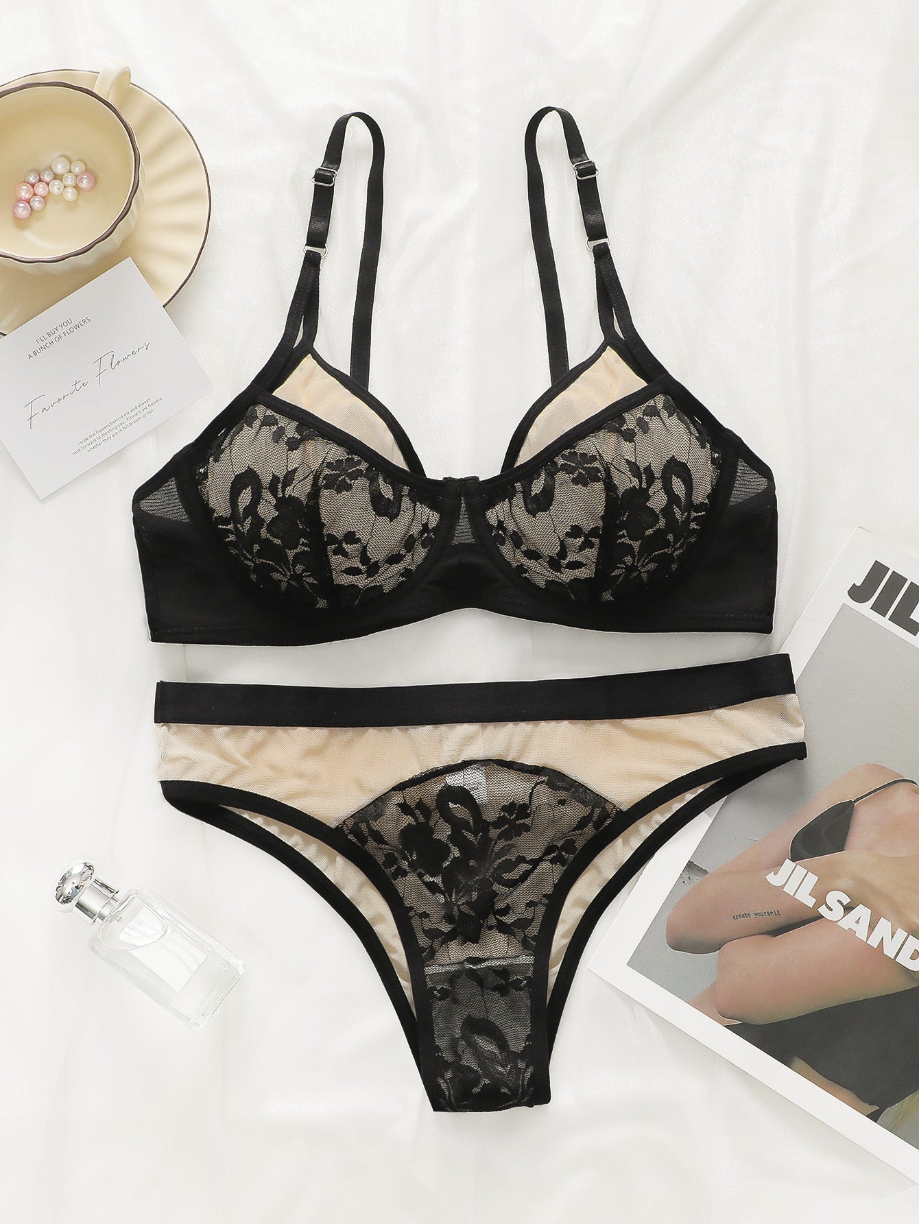 Women's Push-Up Bra and Panty Set - Thin Cup Supportive Lingerie