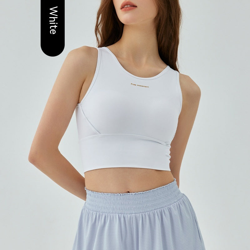 Women's Sports Bra with Chest Pad - 3/4 Cup Wireless Vest Style