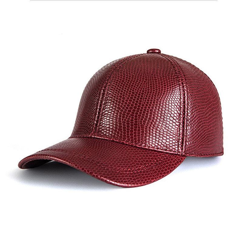 Premium First Layer Cowhide Baseball Cap - Adjustable Unisex Leather Hat