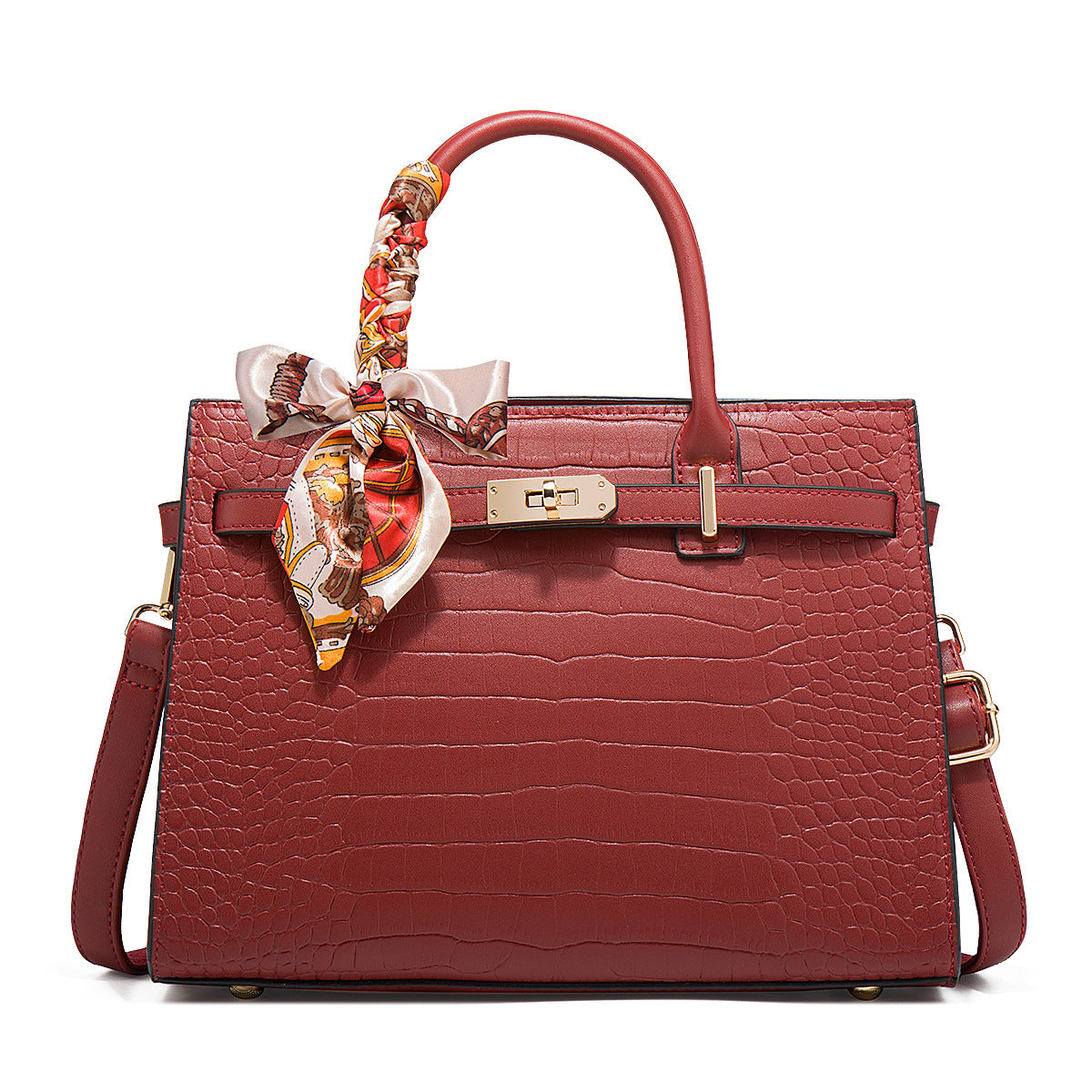 Classic Structured Tote Bag - Spacious PU Leather Handbag with Multiple Compartments