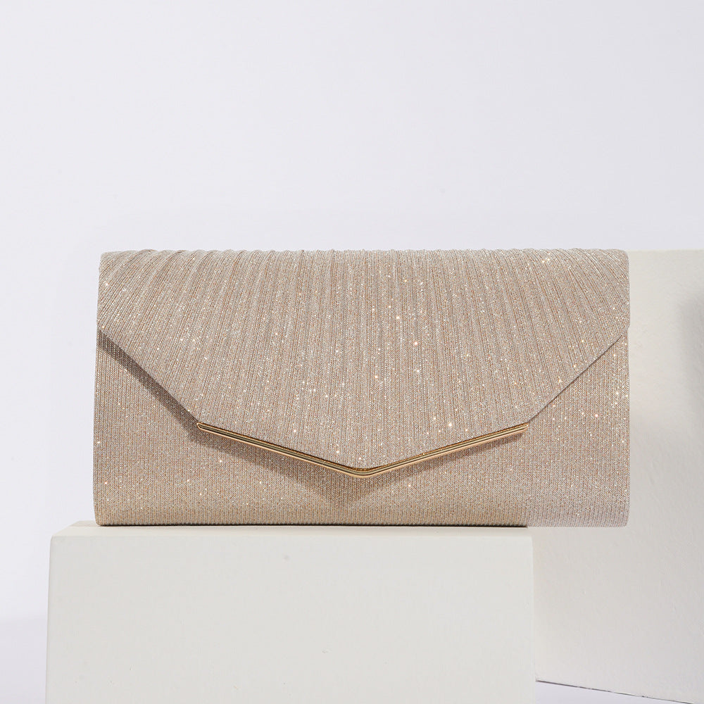 Vintage Evening Clutch Pillow Bag - Retro Pleated Flap Handbag for Parties