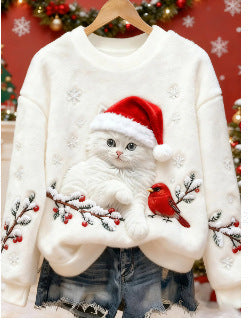 Women's Christmas Flannel Hoodie - 3D Printed Holiday Design S-5XL
