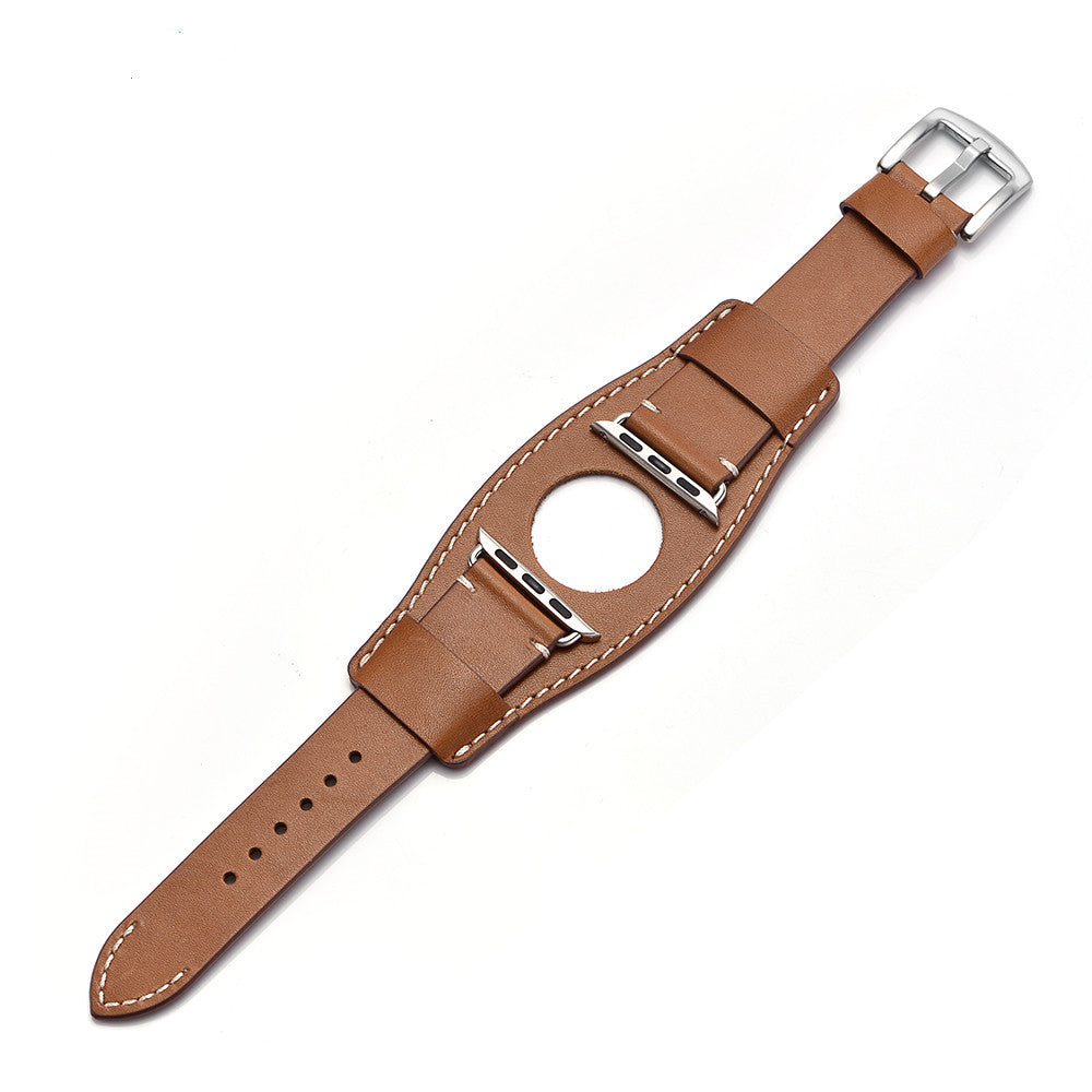 Genuine Cow Leather Apple Watch Band - Premium Replacement Strap