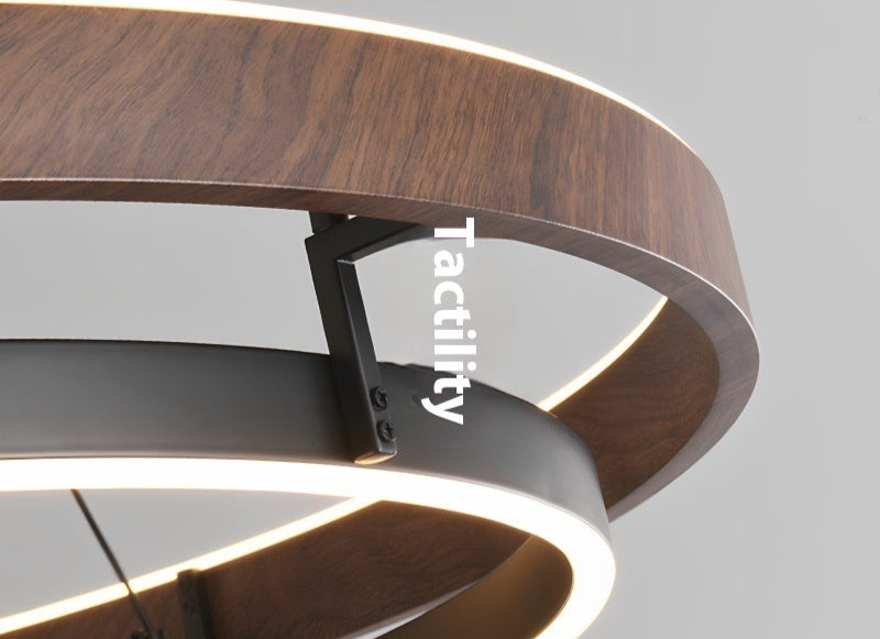 Italian Modern Minimalist Wood Grain Chandelier - Full Spectrum LED Ceiling Light