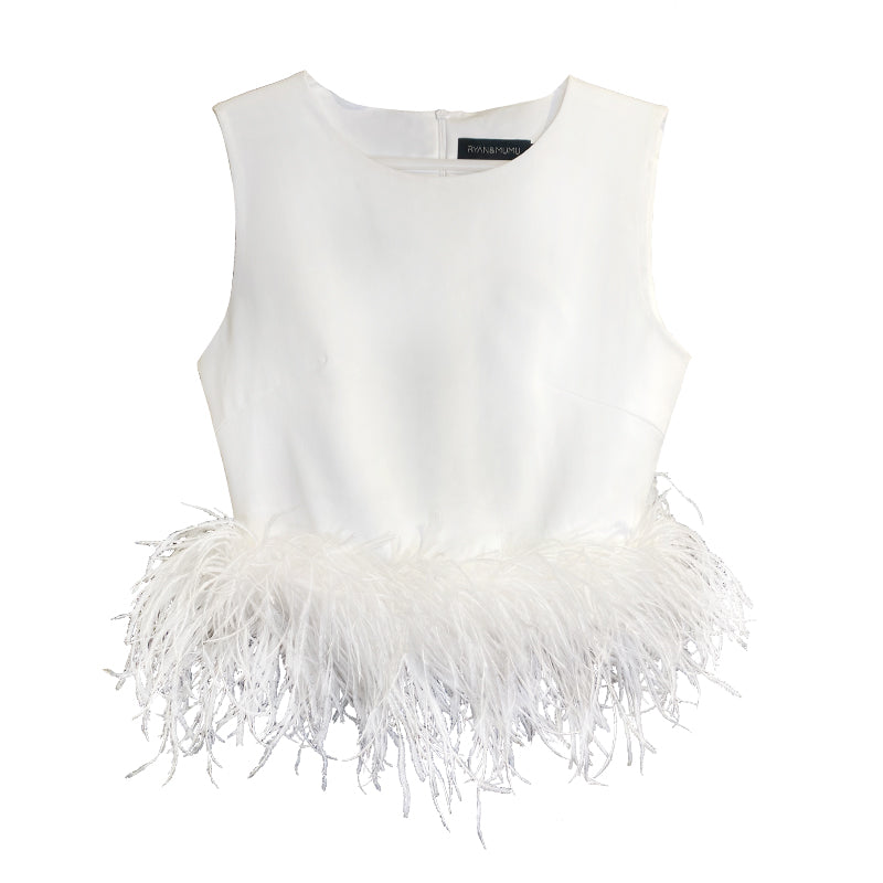Women's Sleeveless Crop Tank Top - High Waist Slim Fit Solid Color Camisole