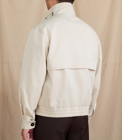Men's Stand Collar Jacket - Color Block Slim Fit Coat
