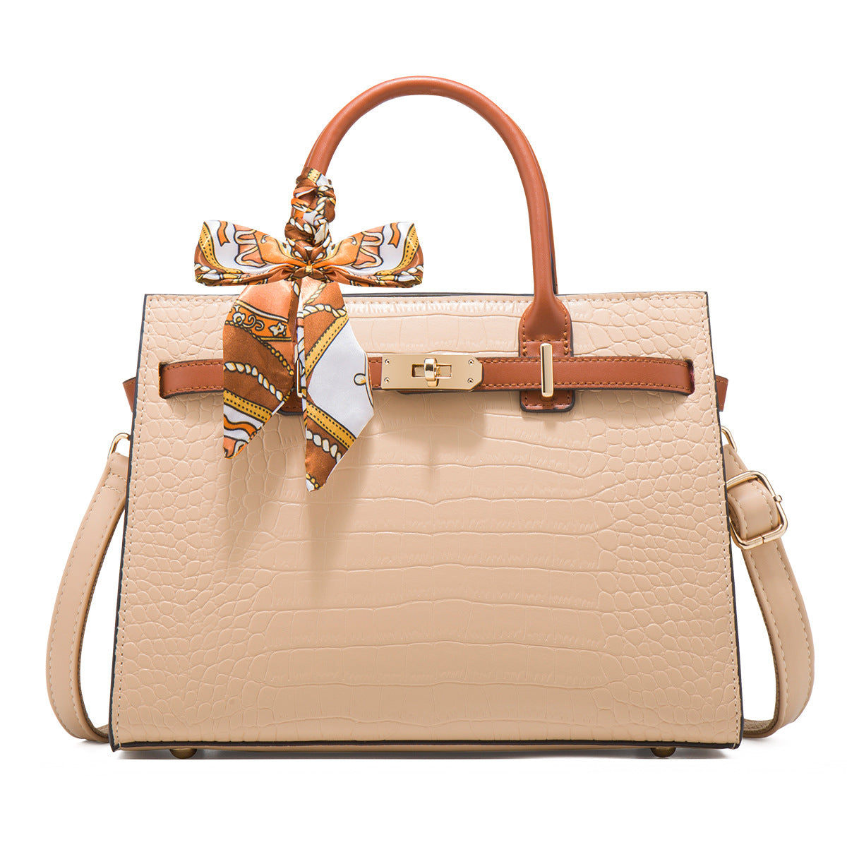 Classic Structured Tote Bag - Spacious PU Leather Handbag with Multiple Compartments