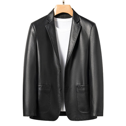 Men's Korean Style PU Leather Jacket - Classic Moto Coat