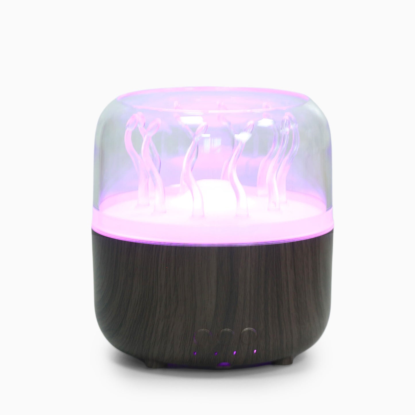 Wood Grain Jellyfish Ambience Light Humidifier - Rotating Dynamic Spray Aromatherapy Diffuser