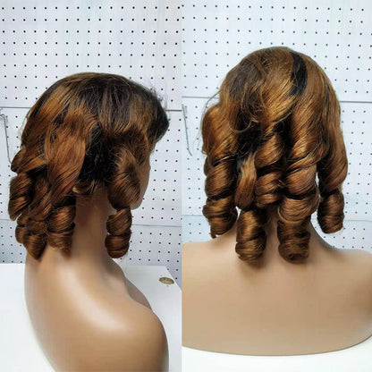 Double Drawn Funmi Hair Wigs Lace Wig Spring Curly - Real Human Hair Brazilian