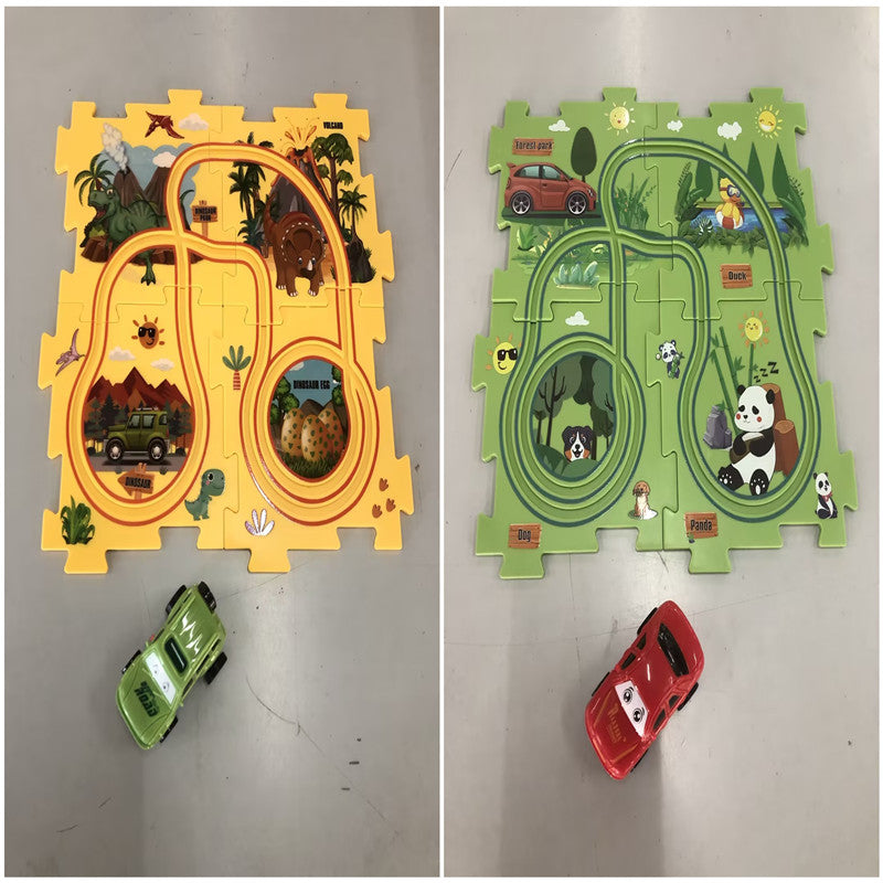 DIY Electric Track Puzzle - Automatic Rail Car Building Set for Kids Educational Play
