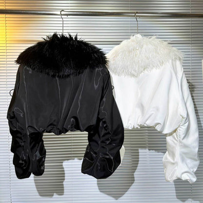 Luxe Fur Collar Quilted Down Jacket - Statement Winter Coat
