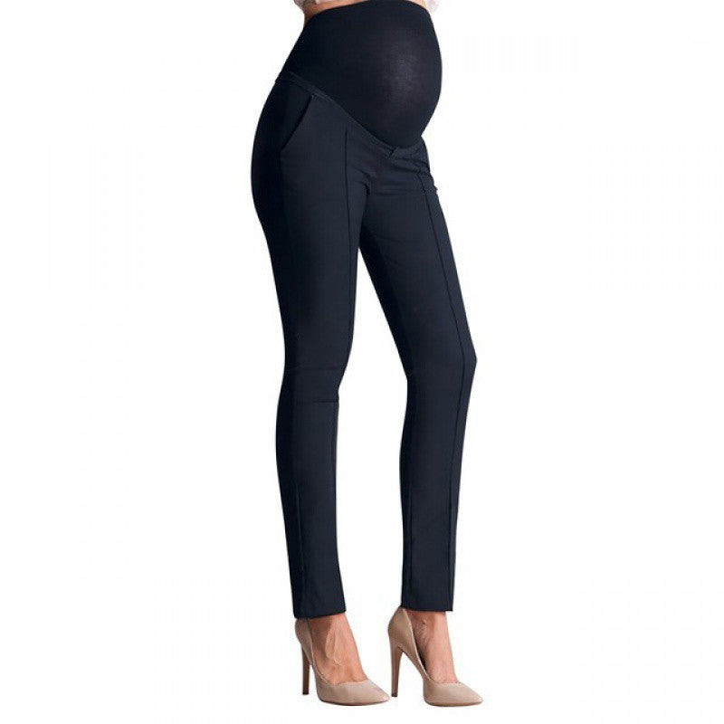 Maternity Skinny Workout Pants - Elastic Waist Pregnancy Trousers
