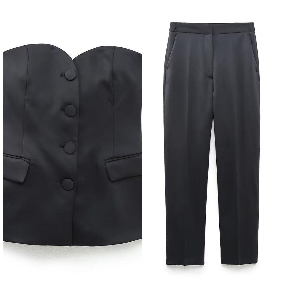 Women's Two-Piece Vest Top and Straight Leg Pants Set - Urban Style