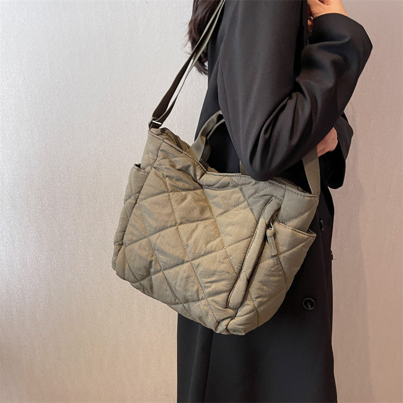 Nylon Crossbody Commuter Bag - Lightweight Portable Shoulder Bag with Soft Handle