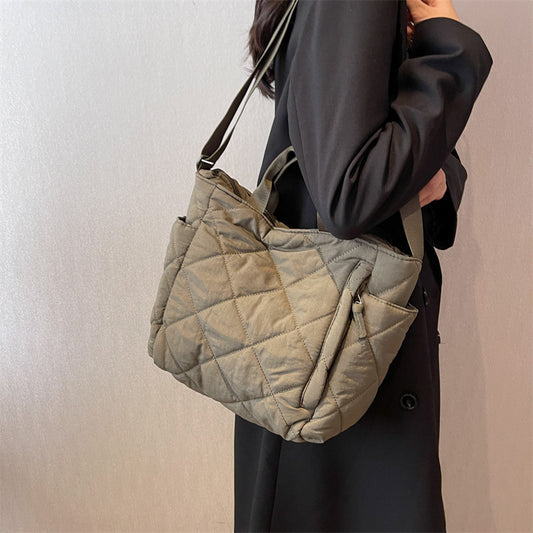Nylon Crossbody Commuter Bag - Lightweight Portable Shoulder Bag with Soft Handle