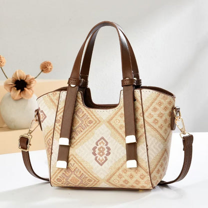 Luxury Monogram Boston Pillow Bag - Jacquard Embroidery Crossbody Handbag